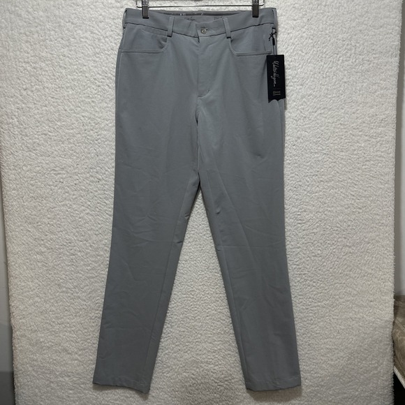 Walter Hagen Men's Golf Pants 32x32 Perfect 11 Gray Slim Fit Gripper Waist Band